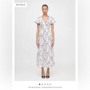 The Brie Dress - Scallop Bow Chintz Pink Floral Maxi Dress